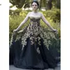 New Cheap Black Prom Dresses Sweetheart Gold Lace Appliques Beads Tulle Sleeveless Custom Plus Size Party Dress Formal Evening Gowns
