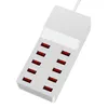 50W 10 portar USB Laddare 5V / 10A Intelligent Snabb laddningsdocka Station för telefon Samsung Tablet