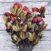 Simulatie rododendron rozen boeket daadwerkelijke feel gouden retro takjes thuis bruiloft decoratie vakantie geschenken DIY bloemen