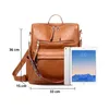 Vintage Women PU Leather Backpack High Quality Large Capacity Travel Shoulder School Bags Mochila Women Solid Crossbody Bag A1113308v