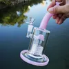 Unique Hookahs Matrix Birdcage Perc Heady Glass Bong Dome Percolators Chamber Oil Dab Rigs Purple Pink Green Water Pipes 14mm Joint With Bowl