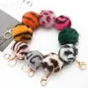 2021 8cm Two-color Rabbit Fur Ball Keychain Bag Plush Car Keychain Holder Pendant Key Chain Rings For Women Fashion Jewelry