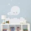 Luna estrellas pared calcomanía nube vivero pegatinas de pared para niños habitación calcomanía vivero arte decoración del hogar niñas vinilo decorativo bebés Y200102