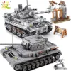 HUIQIBAO serie militar tanque Panzer grande bloques de construcción arma WW2 tanque ejército figura ciudad ladrillos educativos juguetes para niños Q1126