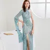 Women's Runway Designer Dresses Sexy One Shoulder Printed Split Front Elegant Fashion Long Dresses Vestido Party Prom