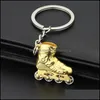 Keychains Fashion Accessories Creative Gift Cartoon Ice Skate Roller Skates Metal Keychain Pendant Rink Promotional Gifts Mticolor Drop Deli