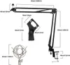 Depusheng NB-35 Supporto per braccio a forbice per microfono e morsetto per montaggio su tavolo Kit di montaggio in metallo per parabrezza filtro NW