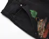 Graffitimålade byxor med vida ben för herr Streetwear Raka Casual jeans Harajuku tvättade retro lösa jeansbyxor