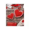 Valentine Torba Prezent Biały Kraft Love Heart Drukowane Torba Papierowa Ślub Walentynki Favors Zawijanie Torba Papierowa S M L