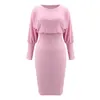 Mode O-cou À Manches Longues Robe Crayon Femmes Automne Hiver Noir Rose Moulante Élégant Bureau Femme Robes Robe Femme 201028