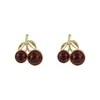 Stud 2022 Girls Summer Sweet Fruit Cherry Earrings For Women Fashion Jewelry Lovely Oorbellen Brincos