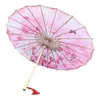 Panno di seta Ombrello di carta Ombrello Pioggia Donne Delle Donne Vintage Dance Prop Peach Blossom Cinese Intangibile Parasole Culturale PARASOL PARAGUAS 211222