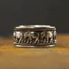 Vrouwen Mannen Elephant Finger Ring Vintage Animal Elephant Ring Sieraden Accessoires Voor Gift Party Maat 7-12