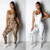 Newet Sexy Leopardenmuster Frauen Sport Overall Ärmellos Rückenfrei Sport Verband Strampler Set Sportbekleidung Weiblicher Body Set T200303