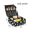 Cosmetic Bags s Polyester Multifunction Women Travel Toiletries Organize Bag Portable Black White Dots Storage Makeup Case 220315
