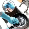 Dish Washing Gloves Silicone Gloves Blistering Brush Scrubber Reusable Safety Heat Resistant Kitchen Cleaning Tool 6 Colors ZY31