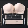 Femmes Black Invisible Super Seamless Sous-vêtements sexy Push Up Wire Free Double Palm Cup Party Soutien-gorge de mariage 201211