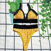 Pool Party Bikini Set Sexig tvådelar Badkläder Hög midja baddräkt snabb torr bikinis kvinnors designer baddräkter