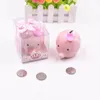 Party Favor Ceramic Pink/ Blue Elephant Bank Coin box for Baptism Favors Baby Shower Christening gifts wholesale