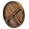 Wooden Rolling Tray With Groove Diameter 218mm Natural Wood Smoking Tobacco Roll Trays Accessories