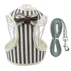 Pet Bowknot Stripes Dog Harnesses Leasesh مجموعة من الخصر