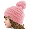 Kids Knitted Hats Kids Chunky Skull Caps Winter Cable Knit Slouchy Crochet Hats Outdoor Warm Cap 11 Colors 50pcs