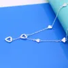 Simple Girl Silver Jewelry S925 Sterling Silver Necklace Heart-shaped Chain 41CM Length OL Style Silver Accessories Colar Q0531