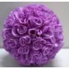 Lotto di 10 sfere artificiali per baciare fiori rosa color argento da 12 "di diametro