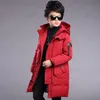 Crianças snowsuit inverno aquecer casacos para meninos roupas adolescentes vestuário crianças parkas longo casaco tamanho 10 12 14 16 ano 20116