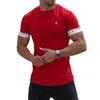 2022 Yaz Rahat Erkekler Koşu T-Shirt Gym Spor Eğitim Yeni Erkek O-Boyun Baskılı Yüksek Kaliteli Spor T-Shirt Boy G220223 Tops