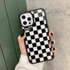 Fashion Classic Grid Polka Dot Phone Case For iPhone 11 12 Pro Max XS X XR 7 8 Plus SE 2020 Cute Coffee Love Heart Back Cover AA220308