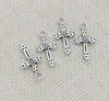 200 Teile/los Legierung Kreuz Charms Antik Silber Charms Anhänger für Halskette Schmuckherstellung Erkenntnisse 21x11mm