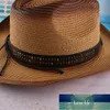 Brim paille top chapeau curling jazz chapeau neuf occidental cowboy style européen et américain d'été