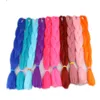 More than 85 colors Solid Color Jumbo braiding hair 24inch Synthetic Braids Hair Extension Free shippinglded 80gram