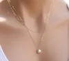 Collier ras du cou en perles pour femmes, pendentif en chaîne Double couche, bijoux cadeau pour filles, nouvelle mode