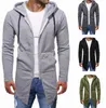 Hoodies dos homens camisolas 2021 Outono e inverno estilo jovem homens mid-comprimento casual fita cor sólida cor de cardigan