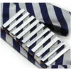 L￥ng 4 cm 10 modell h￶gkvalitativ detaljhandel korta silver m￤n metall slips tie bar mens krom kl￤mma vanlig mager slips klipp pins staplar ojxze
