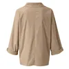 Blouzen voor dames Bohemia dames blouse tops dames zomer mode casual met lange mouwen katoen linnen baggy t -shirt plus maat m140#1