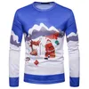 New Autumn Christmas T-shirt Men 3D Printed Long Sleeve TShirts Fashion Christmas Day Pattern Men Tops Tees High qulaity