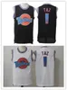 영화 조정 분대 공간 잼 대학 농구 반바지 Taz Lola Bunny Tweety Bugs Murray White Black Jersey