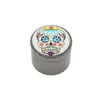 skull pattern crystal cover zinc alloy vertical four layer smoke grinder 50MM print metal grinders