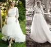 Boho Abiti da due pezzi Abiti lunghi Pulsini coperto di tulle Coperture Coperture Abito da sposa da sposa Vestidos de noni