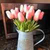 5pcs/lot Tulip Artificial Flower Real Touch Beautiful Bridal Bouquet Fake Flower for Home Decorations Wedding Flowers Party Supplies AL7690