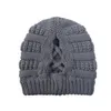 2020 Popolare Delle Donne criss cross beanie Delle Signore di Inverno coda di cavallo Berretti Cap Outdoor Casual Caldo Lavorato A Maglia Del Cranio Cappelli Da Sci