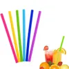 NEWSilicone Straw Reusable Silicone Flexible Bend Smoothies Straws Drinks shop Kitchen Environment-friendly Colorful Straws RRE13004