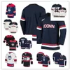 Uconn Huskies zszyte koszulka hokeja hokeja na college'u Chris Potter Bryan Krygier Ryan Equale D. J. LeBlanc Eric Nelson Marc Senerchia Geoff Angell Mike Boylan Michael Goldkind