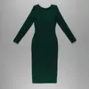 Casual Dresses Celebrity Bandage Dress Slim Sexy Club Autumn Full Sleeves Back Zipper Women Evening Party Vintage