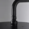 Bagnolux Black Brass Built-in Shower Mixer With Water Outlet Holder Rain Hand-Held Head Diverter Bathroom Set LJ201212