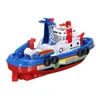 Toddler Baby Bath Toy Boat Squirts and Rides in Water Action Bath Time Squirting Rescue Ship Boys Gift without Battery LJ201019