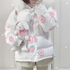 OCEANLOVE Japan Style Women Parka Kawaii Pink Cartoon Thick Warm Giacche Donna con cappuccio Cappotto dolce Moda Outwear 18657 201214